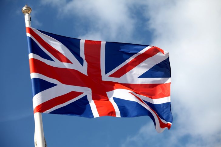British flag waving in the air